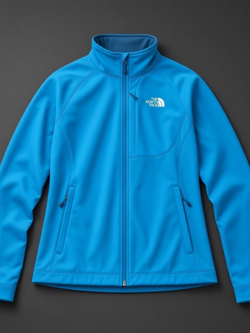 The North Face Women's Apex Bionic Blue Full‑Zip Softshell Jacket Size Small EUC